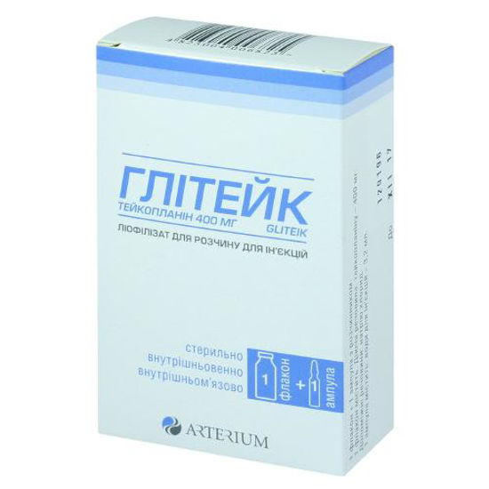 Глитейк лиофилизат для раствора для иньекций 400 мг 3.2 мл
